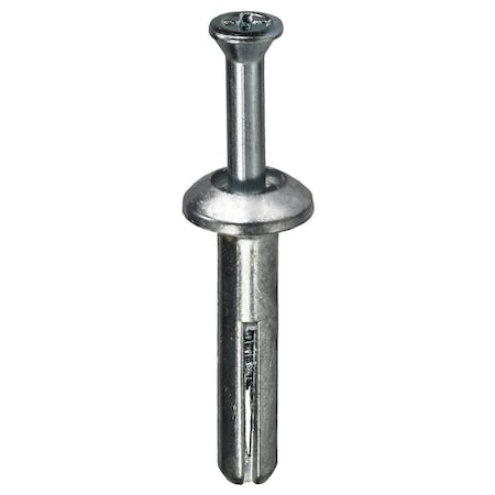 Dottie Nail Drive Anchor, 1/4" Dia., 1-1/2" L, Alloy Steel Zinc Plated, 100 PK ZAS150